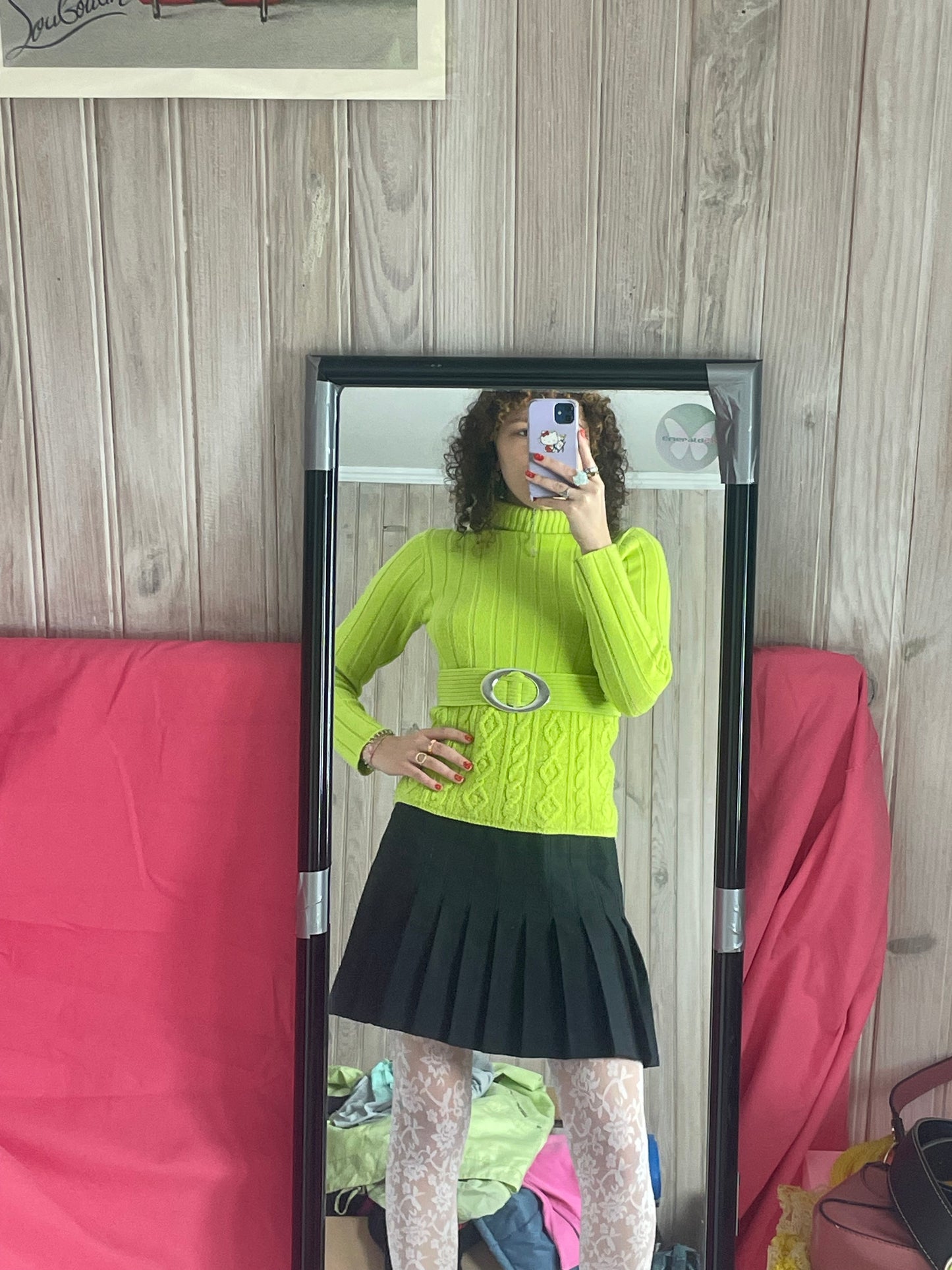 Neon green y2k sweater