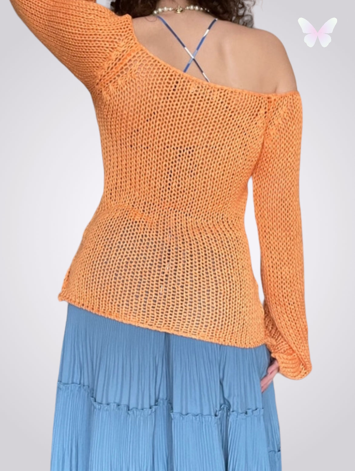 Orange knit sweater | M