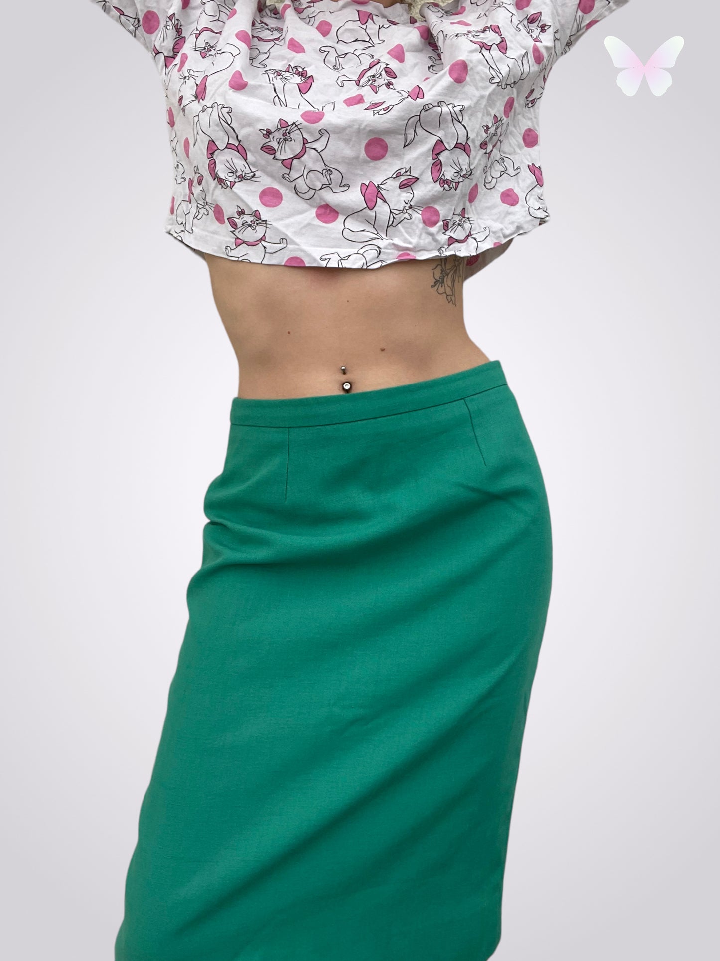 Green midi skirt | M