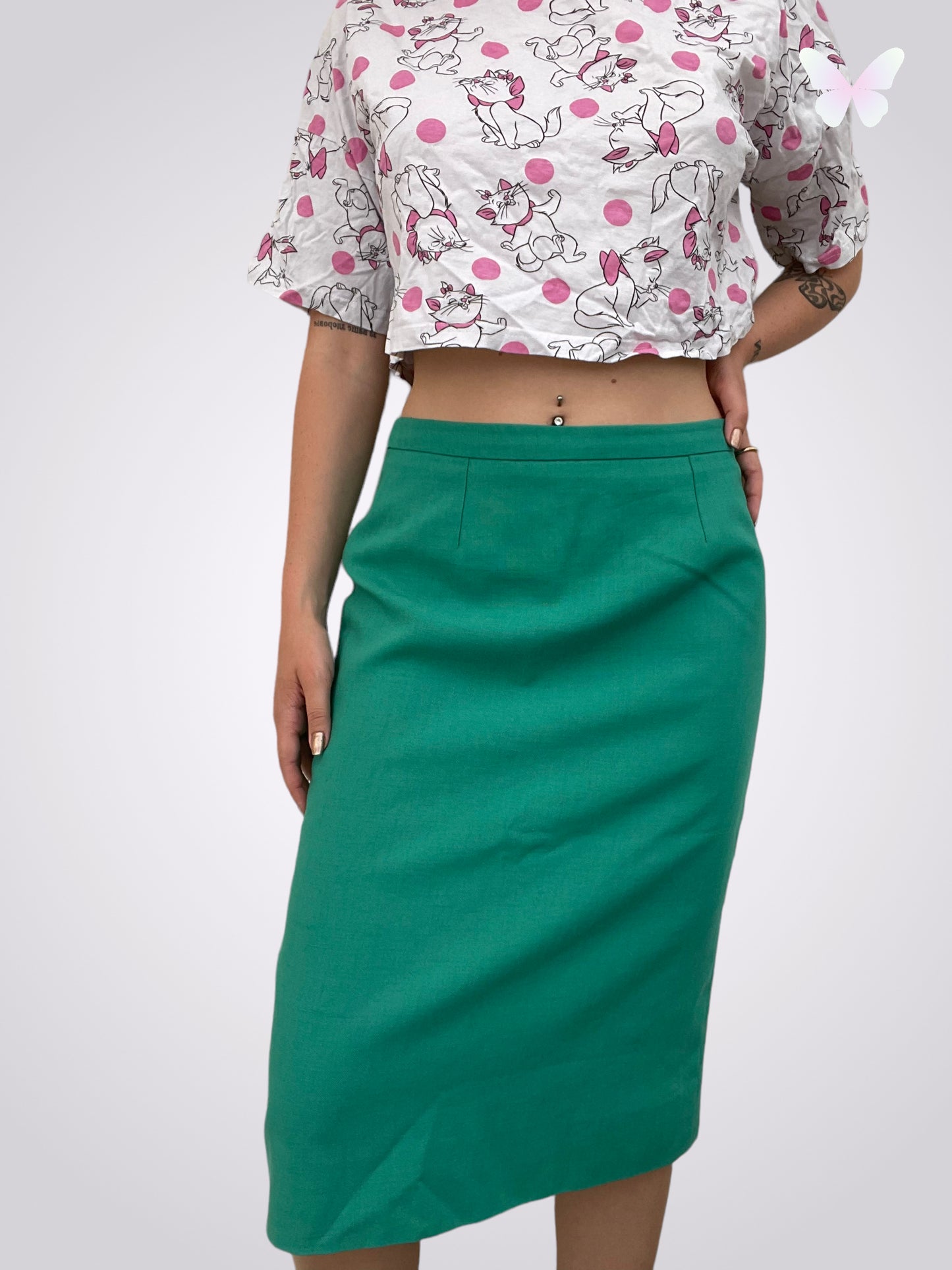 Green midi skirt | M