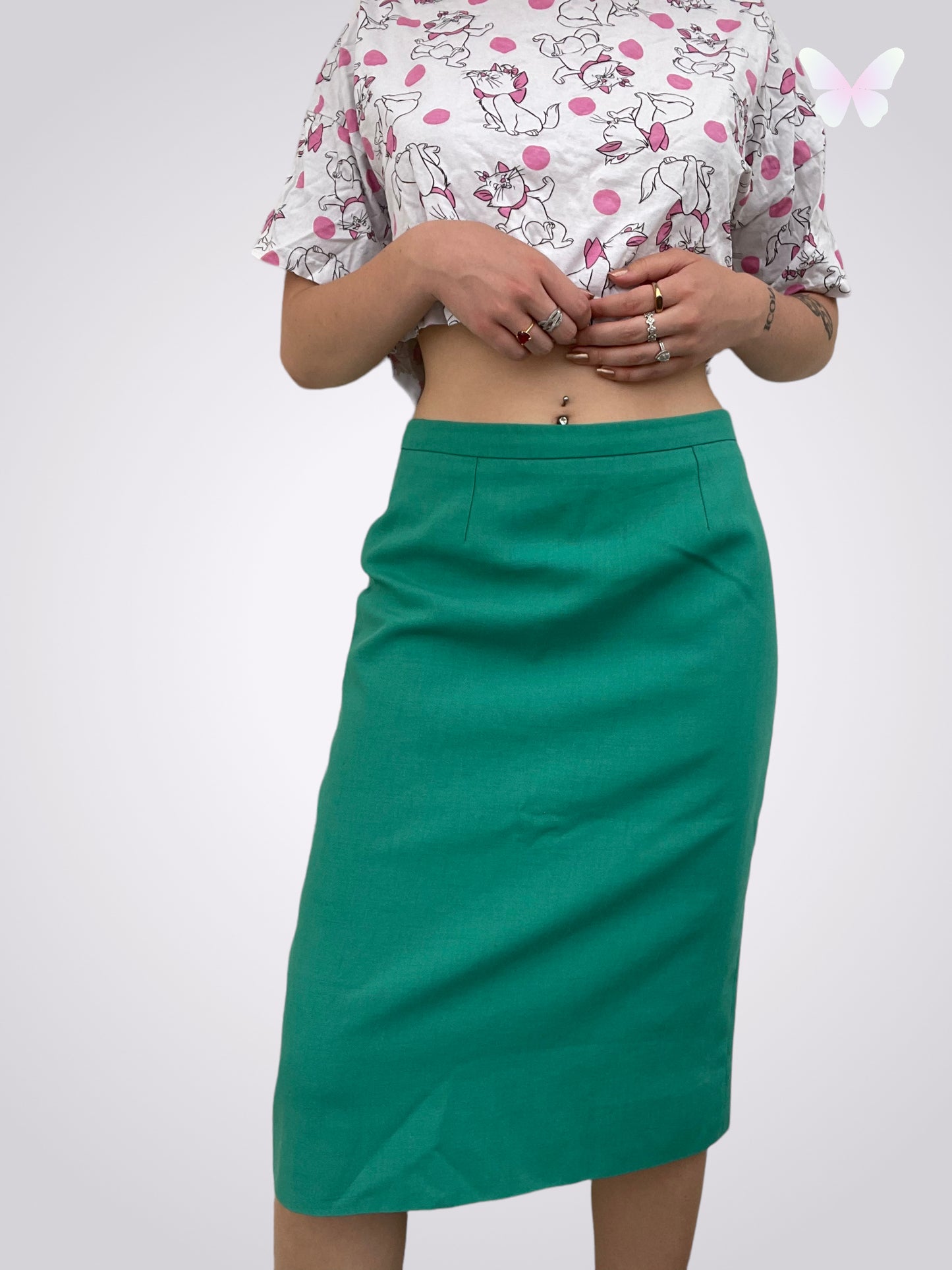 Green midi skirt | M