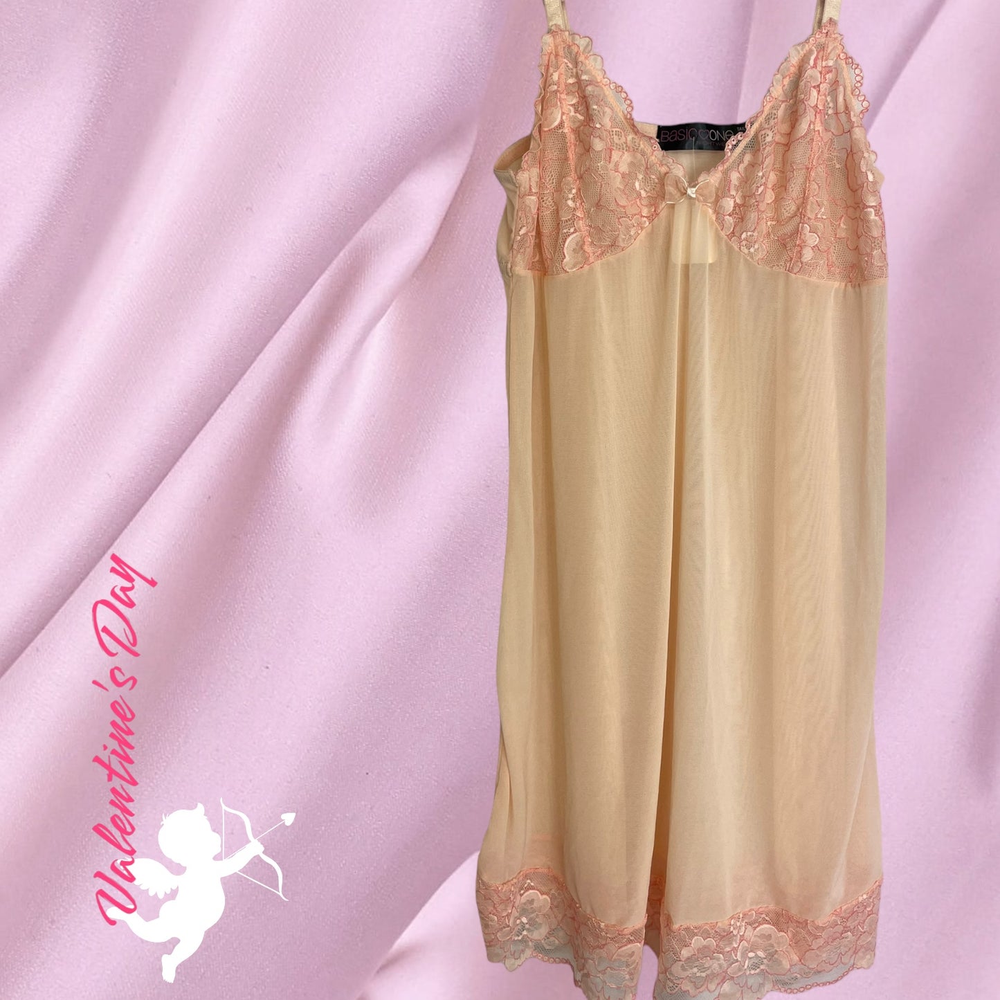 Pink slip dress | M